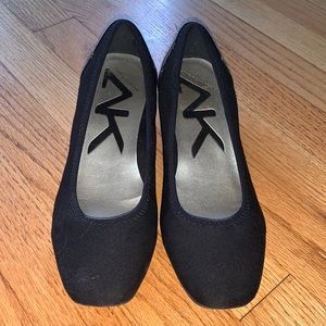 Black Anne Klein Low Wedge Heels